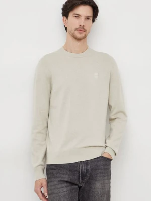 BOSS sweter z domieszką kaszmiru BOSS CASUAL kolor zielony lekki 50471343 Boss Orange