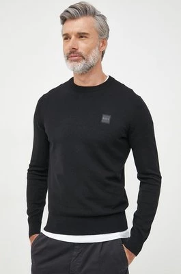 BOSS sweter z domieszką kaszmiru BOSS ORANGE męski kolor czarny lekki 50471343