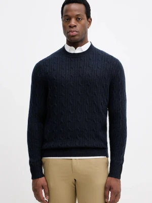 BOSS sweter z domieszką kaszmiru męski kolor granatowy lekki 50549975