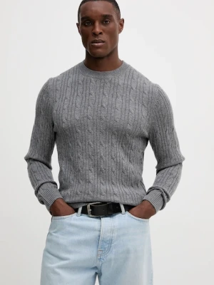 BOSS sweter z domieszką kaszmiru męski kolor szary lekki 50549975