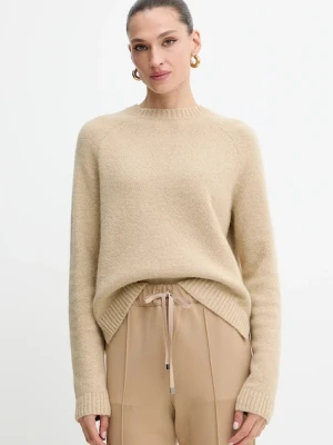 BOSS sweter z domieszką wełny damski kolor beżowy 50478315