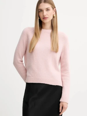 BOSS sweter z domieszką wełny damski kolor różowy 50478315