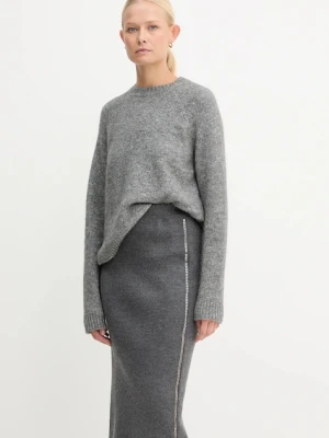 BOSS sweter z domieszką wełny damski kolor szary 50478315