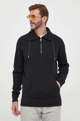 BOSS sweter z domieszką wełny męski kolor czarny lekki z półgolfem