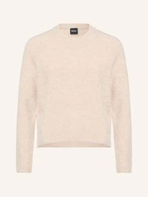 Boss Sweter Z Dzianiny Bouclé Febisana beige