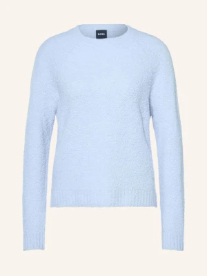 Boss Sweter Z Dzianiny Bouclé Febisana blau JASNONIEBIESKI