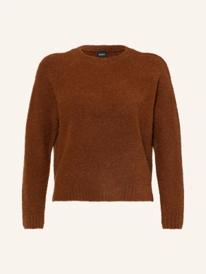 Boss Sweter Z Dzianiny Bouclé Febisana braun BRĄZOWY