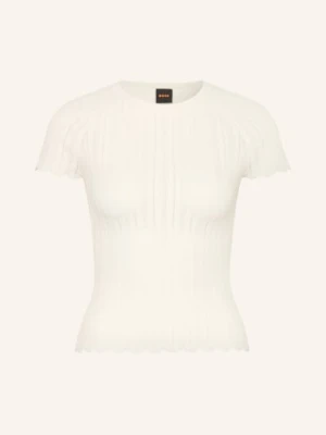 Boss Sweter Z Dzianiny C_Fice weiss KREMOWY