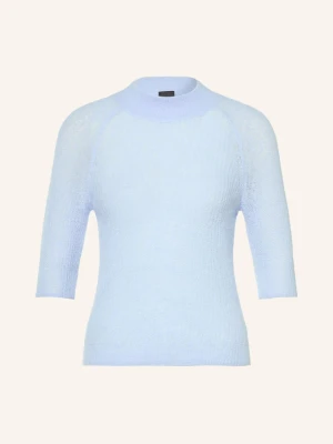 Boss Sweter Z Dzianiny Fewe Z Alpaki blau JASNONIEBIESKI