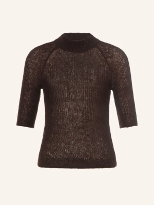 Boss Sweter Z Dzianiny Fewe Z Alpaki braun CIEMNOBRĄZOWY
