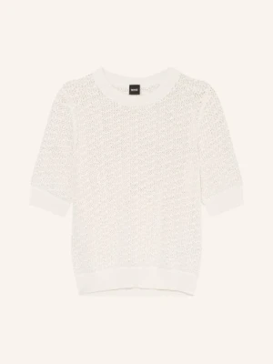 Boss Sweter Z Dzianiny Folearia weiss
