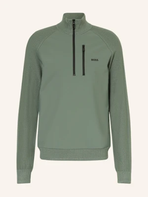 Boss Swetry Typu Troyer Civic Z Mieszanki Materiałów gruen