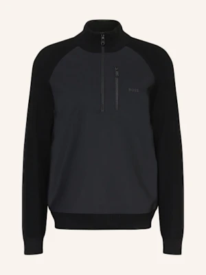 Boss Swetry Typu Troyer Civic Z Mieszanki Materiałów schwarz