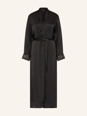 Boss Szlafrok Damski Blossom schwarz