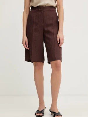 BOSS szorty damskie z lnem tianala