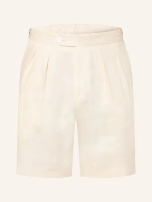 Boss Szorty Lniane Perin Tapered Fit beige