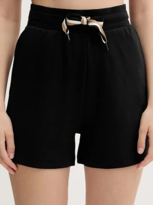 BOSS szorty lounge damskie kolor czarny gładkie medium waist 50539981