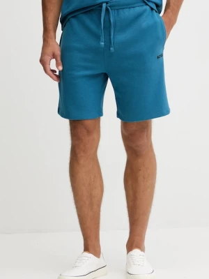 BOSS szorty lounge Waffle Shorts kolor niebieski 50535884