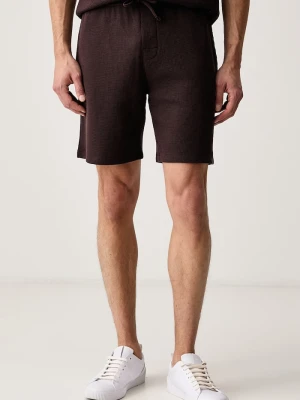 BOSS szorty lounge męskie z bawełną Waffle Shorts brązowy