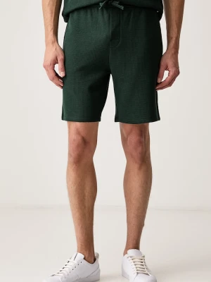BOSS szorty lounge męskie z bawełną Waffle Shorts zielony