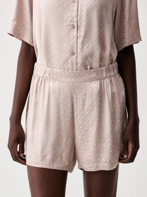 BOSS szorty piżamowe damskie z wiskozy B Monogram_Shorts beżowy