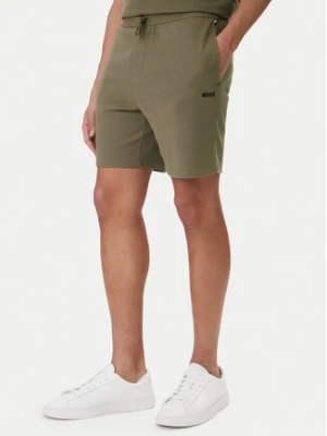 BOSS Szorty sportowe Waffle 50535884 Khaki Regular Fit