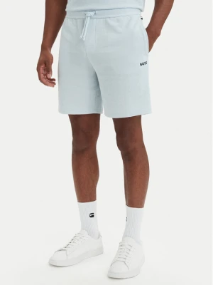 BOSS Szorty sportowe Waffle 50535884 Niebieski jasny Regular Fit