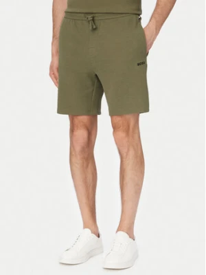 BOSS Szorty sportowe Waffle 50535884 Zielony Regular Fit