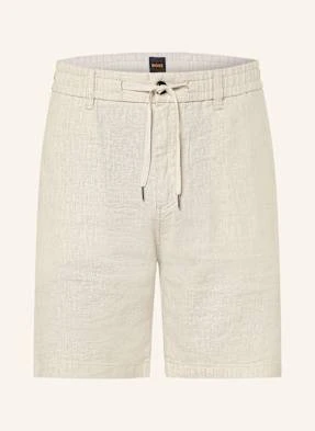 Boss Szorty Chinosy Tapered Fit Z Lnem beige