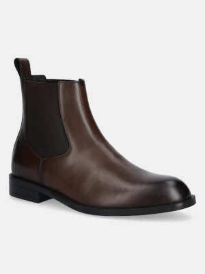 BOSS sztyblety skórzane Tayil męskie kolor brązowy 50552489