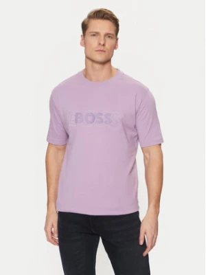 BOSS T-Shirt 50531271 Fioletowy Regular Fit