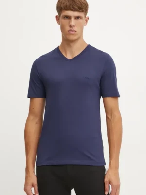 BOSS t-shirt bawełniany 3-pack kolor niebieski melanżowy