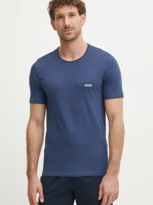 BOSS t-shirt bawełniany 3-pack męski kolor granatowy gładki 50532468