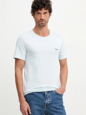 BOSS t-shirt bawełniany 3-pack męski kolor niebieski gładki 50532470
