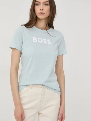 BOSS t-shirt bawełniany 50468356 kolor niebieski 50468356