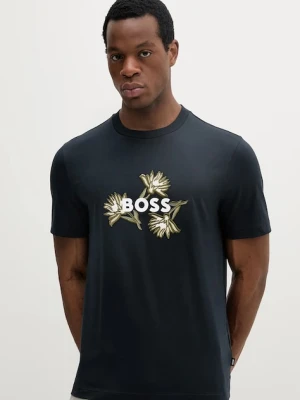 BOSS t-shirt bawełniany granatowy