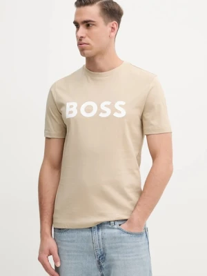 BOSS t-shirt bawełniany beżowy