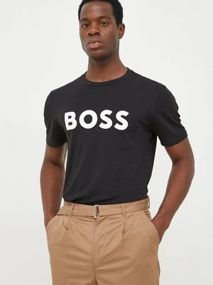 BOSS t-shirt bawełniany BOSS CASUAL kolor czarny z nadrukiem 50481923 Boss Orange