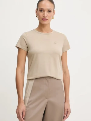 BOSS t-shirt bawełniany damski kolor beżowy 50545671