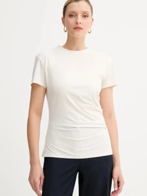 BOSS t-shirt bawełniany damski kolor beżowy 50550324