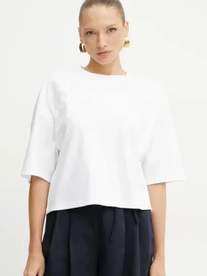 BOSS t-shirt bawełniany damski kolor biały 50541328