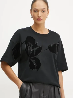 BOSS t-shirt bawełniany damski kolor czarny 50532093