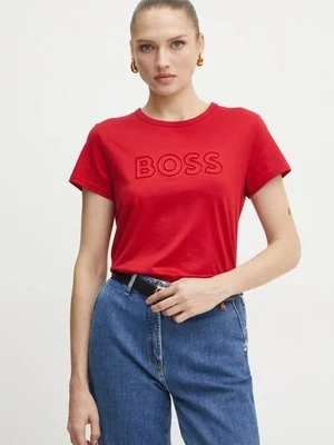 BOSS t-shirt bawełniany damski kolor czerwony 50522209