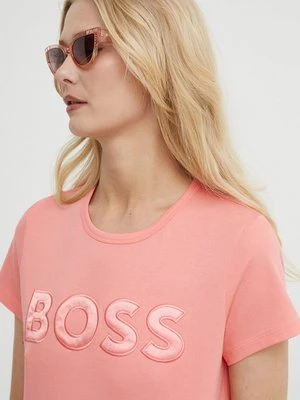 BOSS t-shirt bawełniany damski kolor fioletowy 50514967