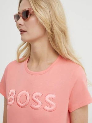 BOSS t-shirt bawełniany damski kolor fioletowy 50514967