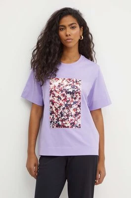 BOSS t-shirt bawełniany damski kolor fioletowy 50521931