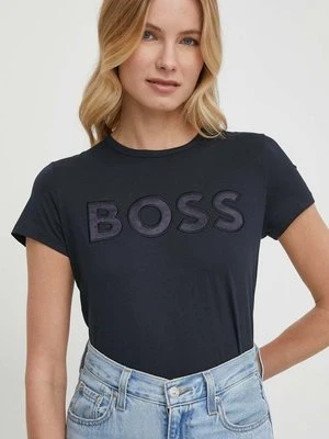 BOSS t-shirt bawełniany damski kolor granatowy 50514967