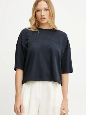 BOSS t-shirt bawełniany damski kolor granatowy 50541328