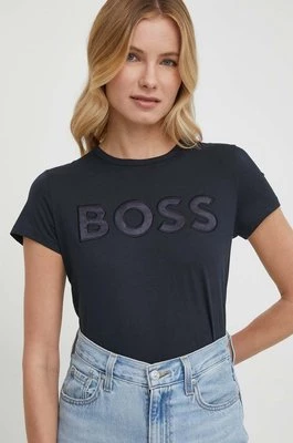 BOSS t-shirt bawełniany damski kolor granatowy 50514967