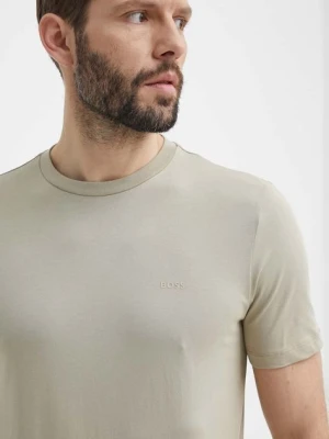 BOSS t-shirt bawełniany kolor beżowy 50468347